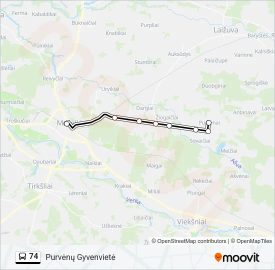 74 Bus Line Map