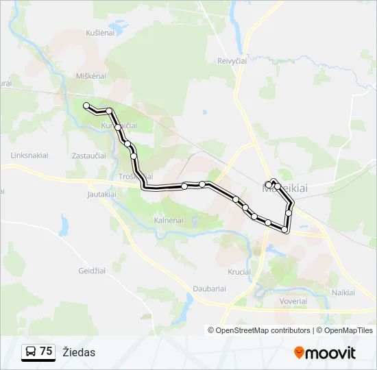 75 Bus Line Map