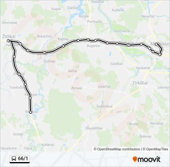 Автобус 66/1: карта маршрута