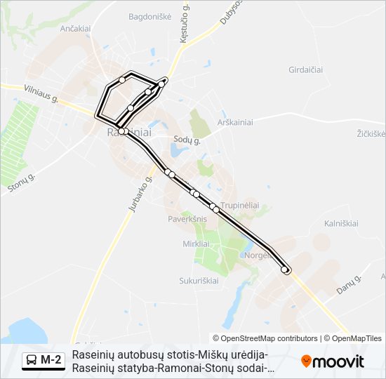 Автобус M-2: карта маршрута