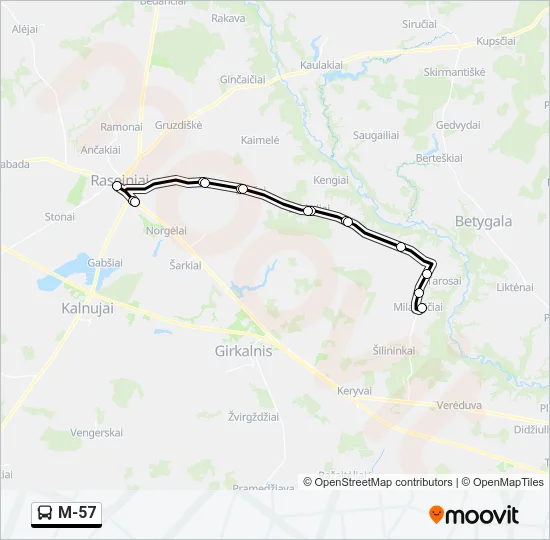 M-57 Bus Line Map