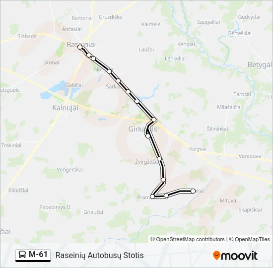 M-61 Bus Line Map