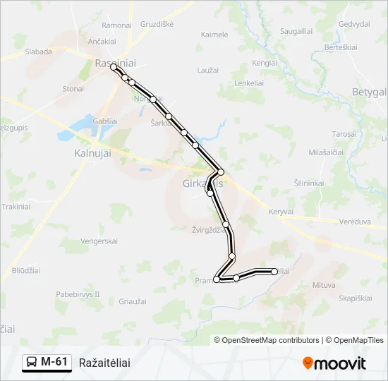 M-61 Bus Line Map