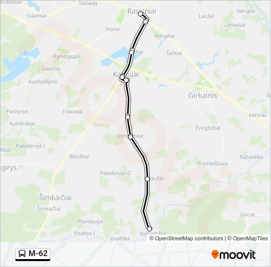 M-62 Bus Line Map