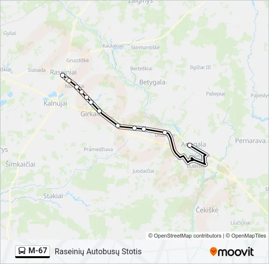 M-67 Bus Line Map