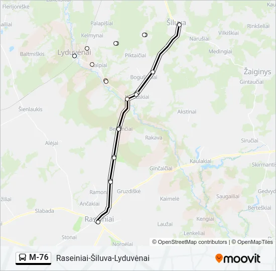 M-76 Bus Line Map