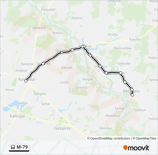 M-79 Bus Line Map