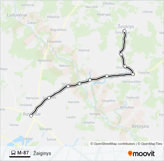 M-87 Bus Line Map