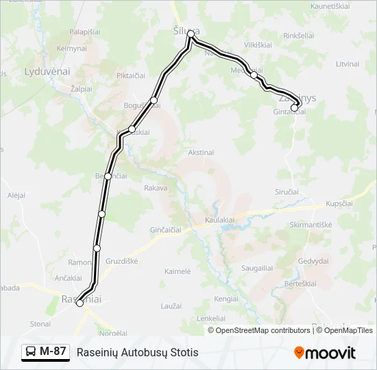 M-87 Bus Line Map