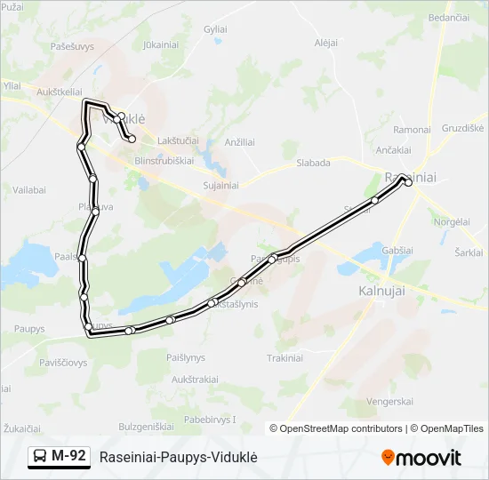 M-92 Bus Line Map