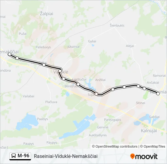 M-96 Bus Line Map