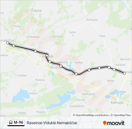 M-96 Bus Line Map