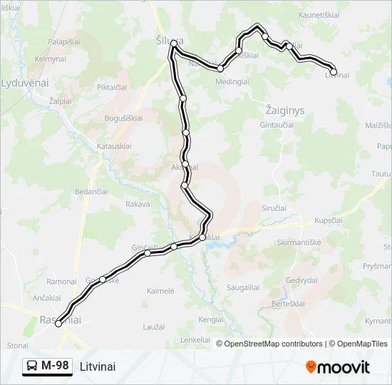 M-98 Bus Line Map