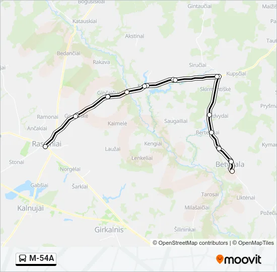 M-54A Bus Line Map