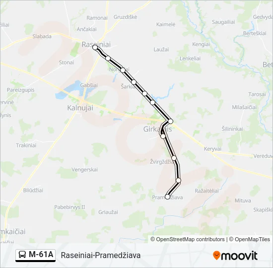 M-61A Bus Line Map