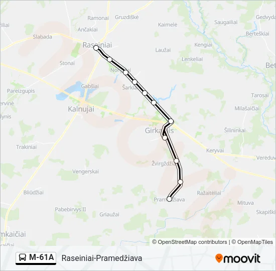 M-61A Bus Line Map