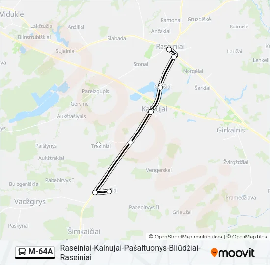 M-64A Bus Line Map