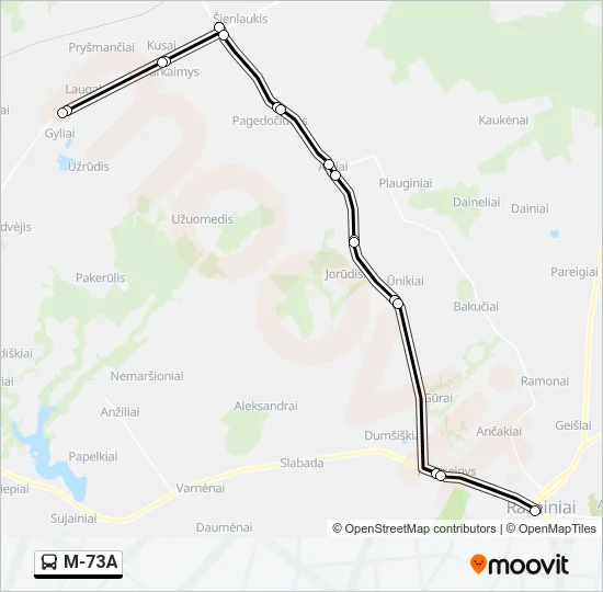 M-73A Bus Line Map