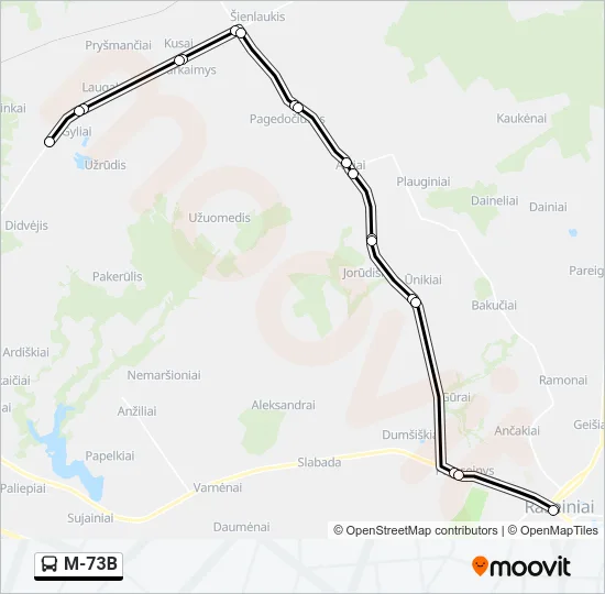 M-73B Bus Line Map