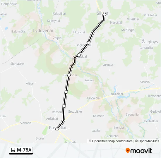 M-75A Bus Line Map