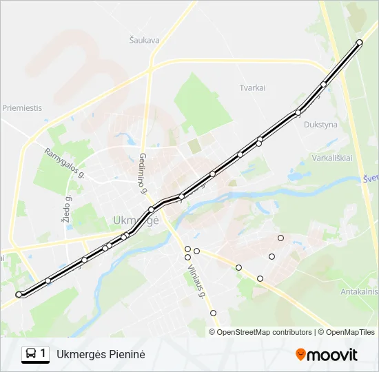 1 Bus Line Map