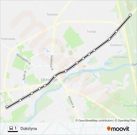 1 Bus Line Map