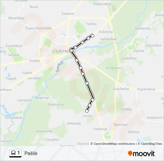 1 Bus Line Map
