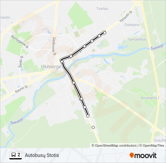 Автобус 2: карта маршрута