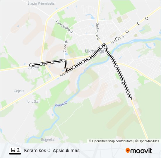 Автобус 2: карта маршрута
