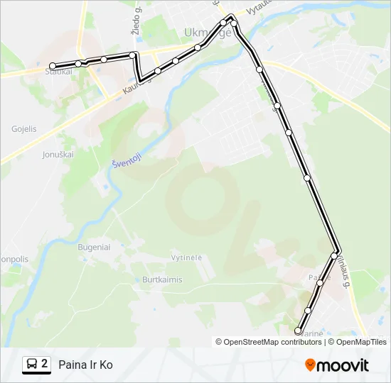 2 Bus Line Map