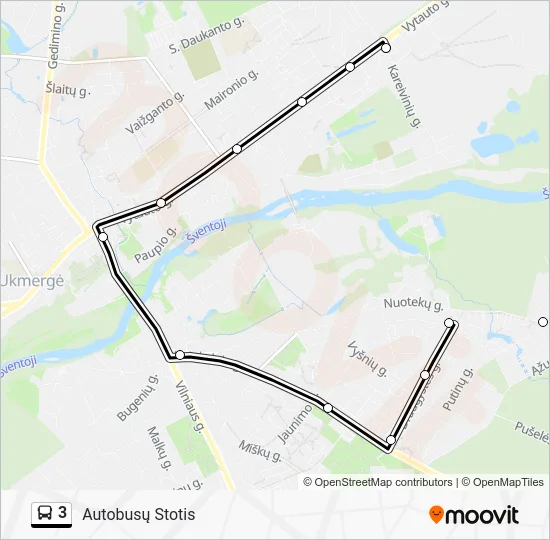 Автобус 3: карта маршрута