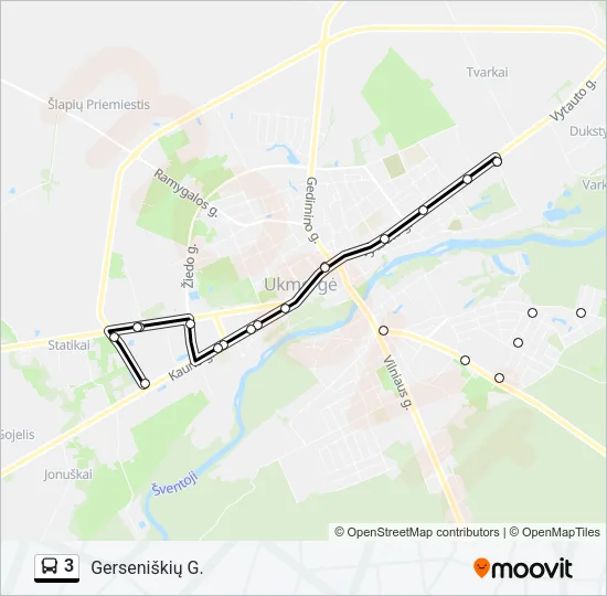 3 Bus Line Map
