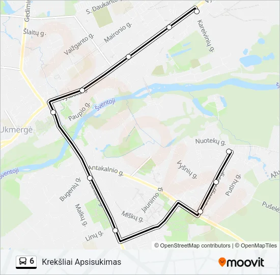 6 Bus Line Map