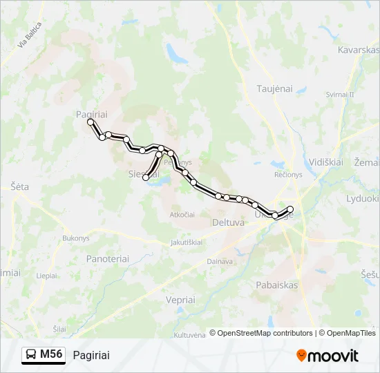 M56 Bus Line Map