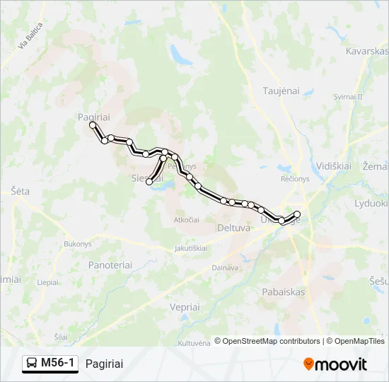 Автобус M56-1: карта маршрута