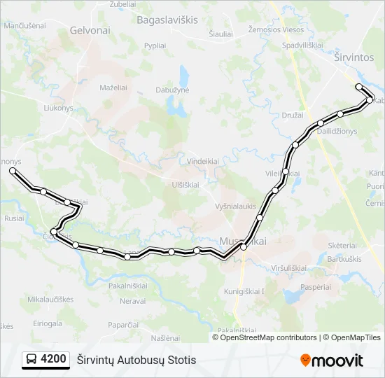 Автобус 4200: карта маршрута