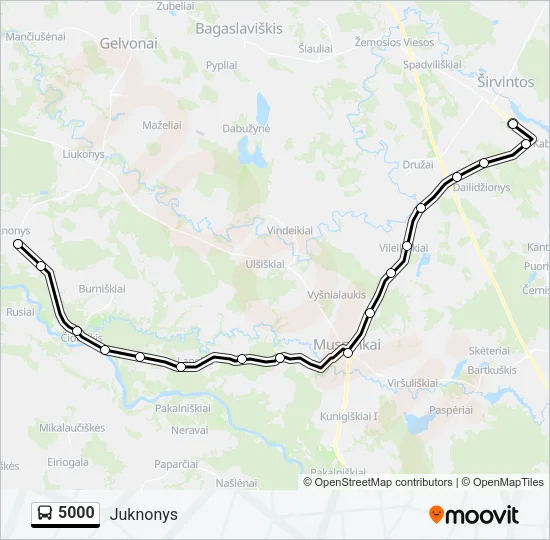 Автобус 5000: карта маршрута