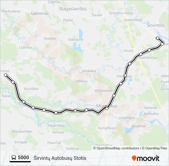 Автобус 5000: карта маршрута