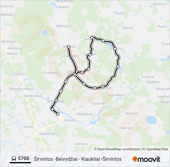 Автобус 5700: карта маршрута