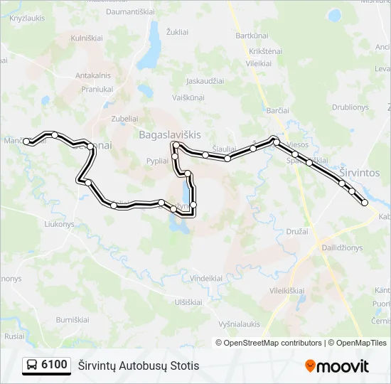 Автобус 6100: карта маршрута