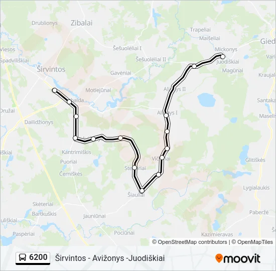 Автобус 6200: карта маршрута