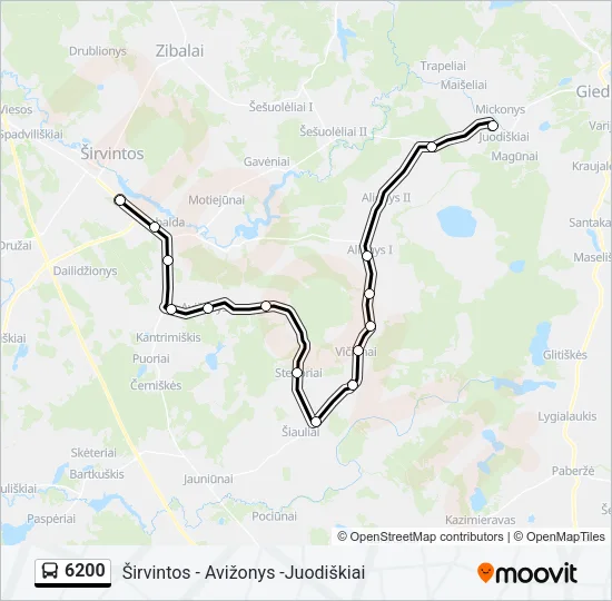 Автобус 6200: карта маршрута