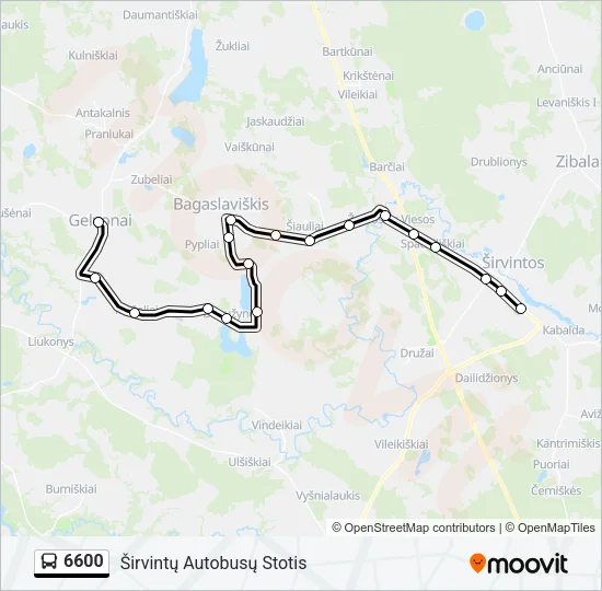 Автобус 6600: карта маршрута