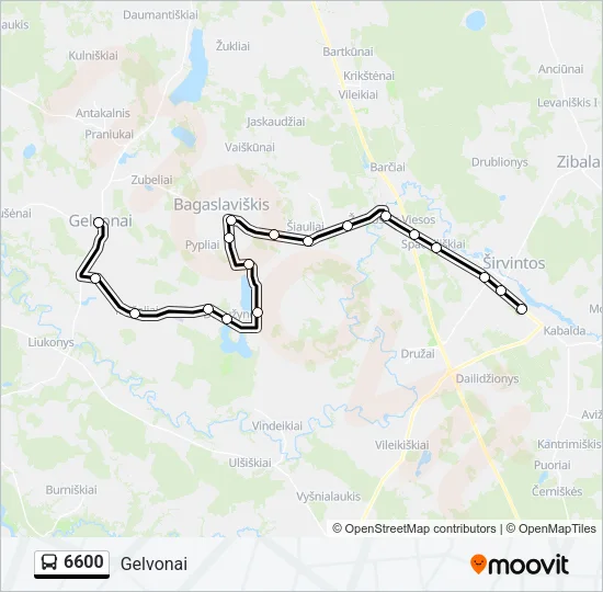 Автобус 6600: карта маршрута