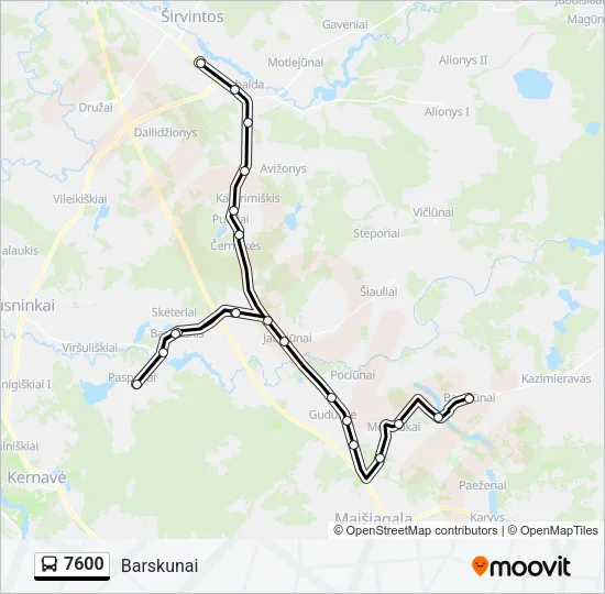 7600 Bus Line Map