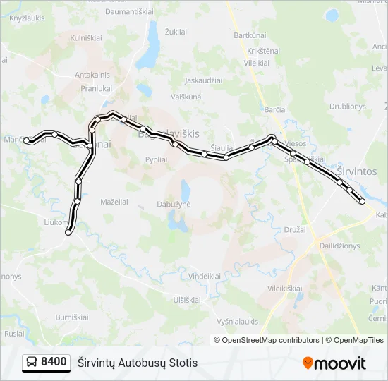 Автобус 8400: карта маршрута