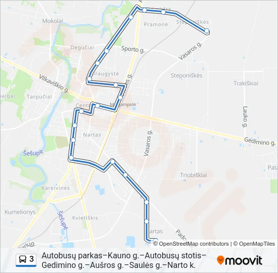 3 Bus Line Map