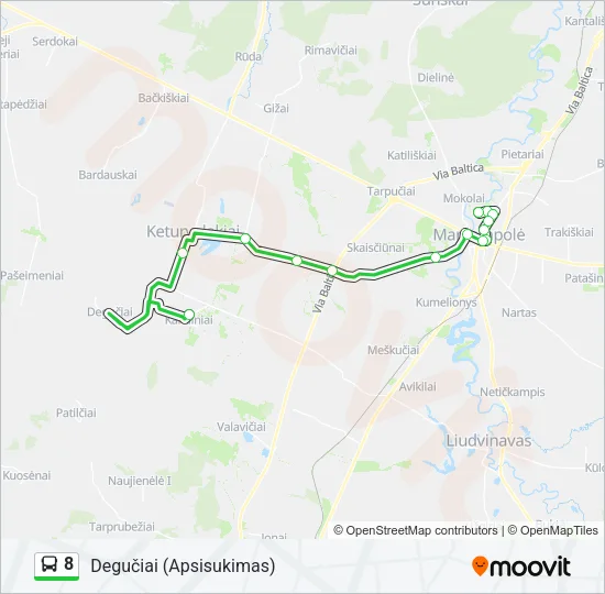 8 Bus Line Map