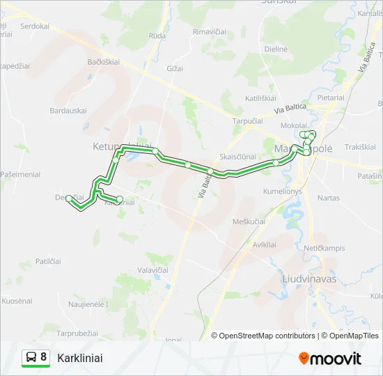 8 Bus Line Map