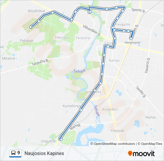 9 Bus Line Map